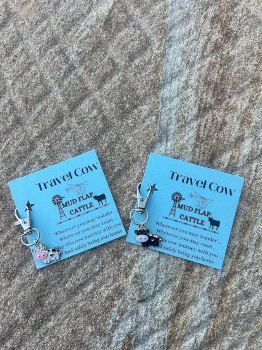 Travel Cow Keychain